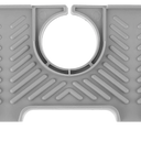 GEEHUA Kitchen Sink Splash Guard, Silicone Faucet Sink Mat Draining Mat Kitchen Sink Splash Guard Behind Faucet Sink Protectors Drip Collector for Kitchen Sponges Brushes Dish Drying Mats (Grey)