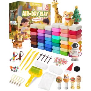 Modeling Clay Kit - 42 Colors Air Dry Clay, DIY Molding Magic Clay Includes Tools and Christmas Accessories, Modeling Clay for Kids is an Ideal Holiday Gift for Children Over 3 Years Old