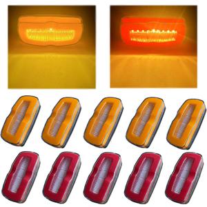 Led Trailer Side Marker Running Clearance Signal lights Camper Exterior Porch Enclosed Outdoor Optronics Utility For Boat Trucks Rv Etc,10V-30V.(Amber,Red,10Ea)