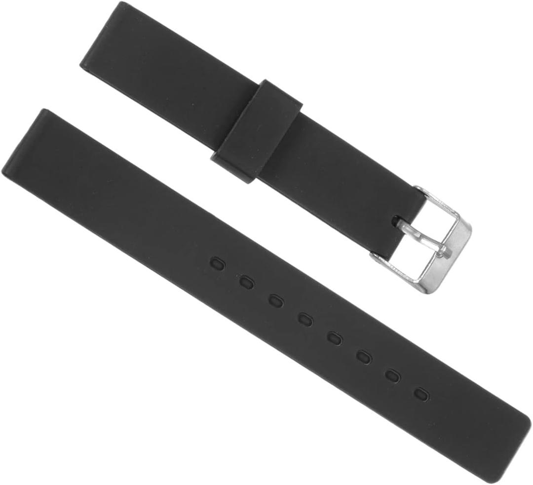 uxcell Rubber Watch Band, Replacement Silicone Watch Strap, White (16mm, Black)