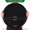 PATIKIL 4 Pack Plastic Plant Saucer, 18 Inch Plant Tray for Pots Round Plant Dish Plant Drip Trays Water Tray for Indoors Outdoors Garden, Black