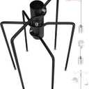 304 Stainless Steel Pole Stabilizer Stand Base: Heavy Duty with 6 Sharp Prongs for 0.7" to 1.1" Outdoor Bird Feeder House Shepherd Hook Flag Yard Poles Rust Wind Resistant, Black, 3 PCs