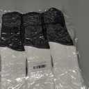 Crew Socks for Women & Men, 6 Pair Cute Cotton Casual Calf Socks Breathable Soft Above Ankle Socks, Size 5-10 (White)