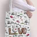 Aesthetic Canvas Tote Bag for Women, Reusable Cotton Shopping Bag, Shoulder Tote for Work School Travel Gift