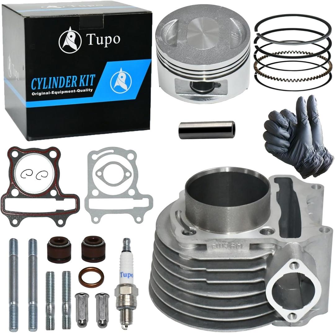 Tupo GY6150-57.4 Cylinder Kit Compatible with 125cc 150cc Jonway Taotao Znen Roketa ATV Moped Go Kart That Equipped With GY6 4-Stroke 157QMJ 152QMI Engine