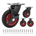 6 Inch Outdoor Caster Wheels Set of 4 Heavy Duty for All Terrain