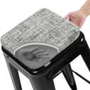 SINOSSO Memory Foam Bar Stool Cushion 1 Piece, Modern Interwoven Style Magnetic Small Chair Pad Use for Cafe Bistro Stackable Metal Stool (Square, White-Gray, 1)