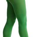 Frola Women's 80 Denier Soft Semi Opaque Solid Color Footed Pantyhose Tights (Large-X-Large, Clover Green)