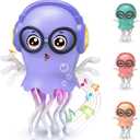 Christmas Toy Jellydancer, Crawling Jellydancer Tummy Time Kids Toy for Girls 3-6 Boys 6-12,Magic Dancing Music Crawling Toys for 3 4 5 6 7 8 Year Old Children Birthday Gifts (Purple)