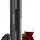 COKUNST Electric Wine Opener, Battery Operated Wine Bottle Openers with Foil Cutter, One-click Button Corkscrew Remover for Home Kitchen Party Wedding (Black)
