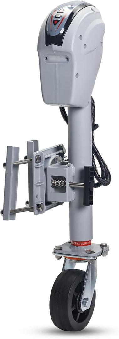 POLESTAR Electric Boat Trailer Jack, Marine Trailer Jack with Backlit Control Touch Panel, 360° Movable Direction Heavy Duty 6" Wheel Jack with 12V DC 7-Way Plug, Easy to Use for RV, Boat, Trailer, 1500 Lb