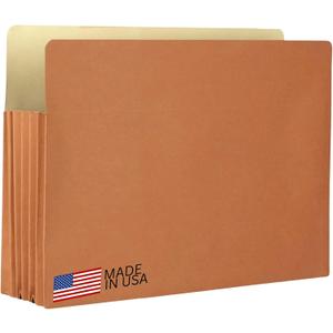 The File King Expanding Accordion File Folder  Letter Size | 5.25 Expansion, 10 Pack | Red Rope Expanding Pocket | Straight Cut Tab | Law, Accounting & Business Filing Organizer | Made in USA (Box of 10)