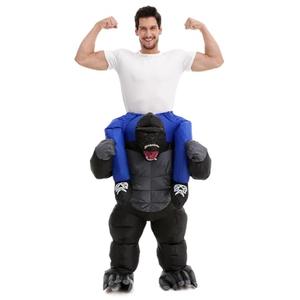 HSCTEK Inflatable Gorilla Costume Adult Men Women, Blow up Ride on Animal Cosplay Teen, Riding Halloween Rider Clothes Plus