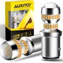 AUXITO Upgraded 1157 LED Bulb Amber Yellow 400% Super Bright 2057 2357 7528 BAY15D LED Replacement Light Kit for Front Rear Turn Signal Light Blinker Parking DRL Tail Lights, Pack of 2 (1157/2357)