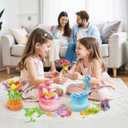 VNLINA DIY Fabric Flower Bouquets Toys  Crafts for Girls, Arts and Crafts for Kids Ages 4-8 8-12, Perfect Holiday Party Activity Toy, Birthday Gifts for Girl (Pink)