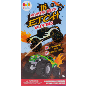 Loli & Pop 16 Monster Truck Etch Valentines 2 Pack