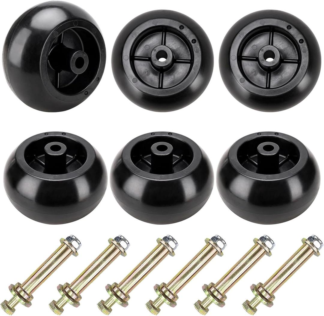 Kubota K5351-42110 Mower Anti Scalp Deck Wheel for Bad Boy 022-5234-98 Exmark 103-3168 Kubota K5371-42110 Toro 1-603299 68-2730 Lawn-Boy Husqvarna & Many Bore 5/8" Wheel Size 6 Pack