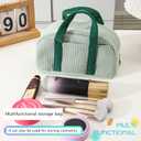 Large Capacity Corduroy Pencil Case Stationery Organizer Bag Portable Travel Toiletry Makeup Pouch for Students Office Workers Durable Cute Pen Bag for School Supplies (Pink)
