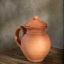 Village Decor Handmade Clay Water Jug - Natural Nontoxic Unglazed Carafe | 50 oz Capacity For Healthy Drinking Experience