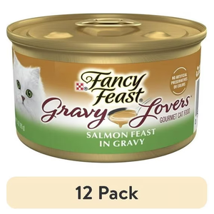 (12 pack) Purina Fancy Feast Gravy Lovers Wet Cat Food, Seared Salmon in Gravy, 3 oz Can