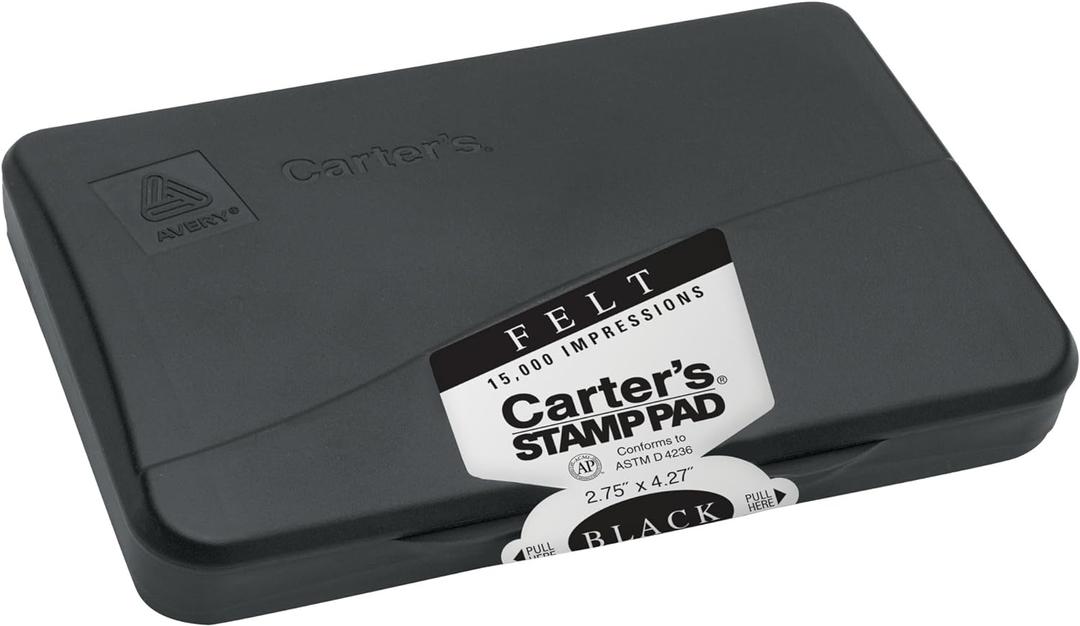 Carter's Felt Black Stamp Pad, 2.75 x 4.27 Inches (21081)