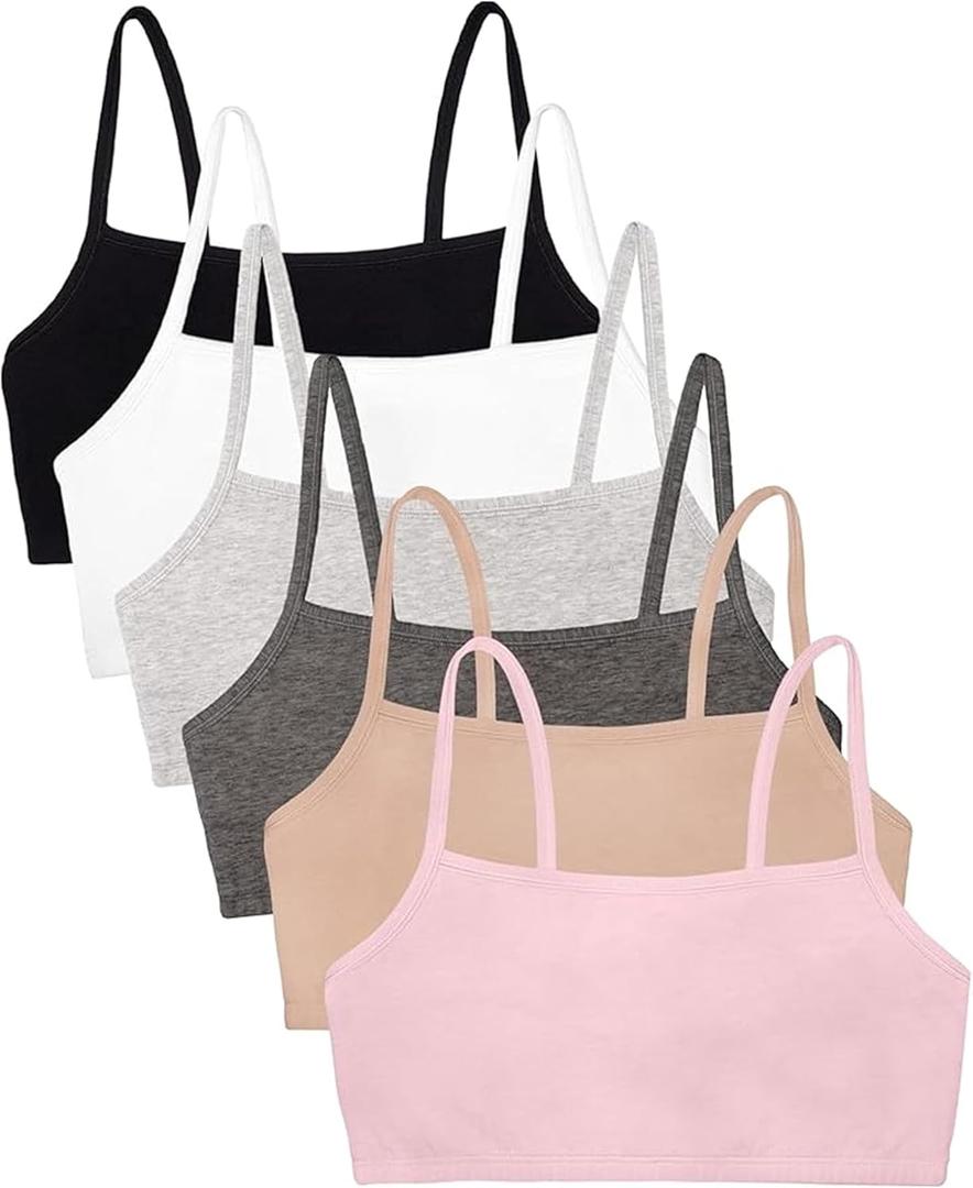 Fruit of the Loom Women's Spaghetti Strap Cotton Pullover Sports Bra Value Pack (L)
