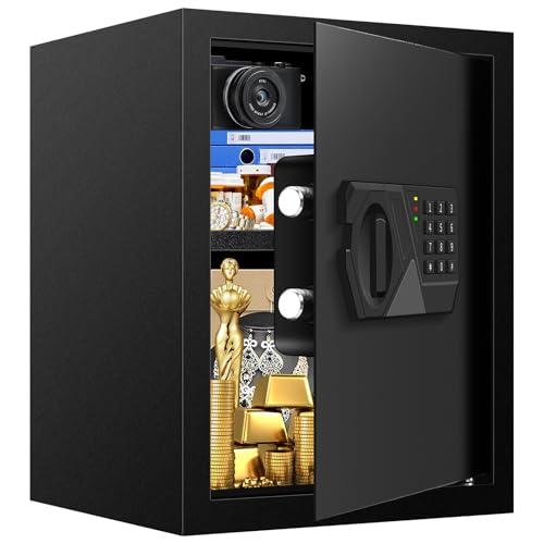 2.8 Cuft Fireproof Safe for Home Use, Digital Home Safes Fireproof Waterproof with Programmable Keypad, Backup Keys and Alarm System, Anti-Theft Home Security Safe Box for Document Money Medicines