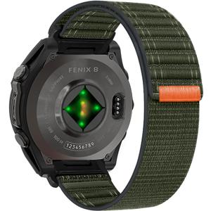 Nylon Fabric Band Compatible for Garmin Fenix E/Fenix 8 47mm/Fenix 8 51mm/Fenix 7/Fenix 7X/Fenix7 Pro, 22mm 26mm Sport Adjustable Strap for Forerunner 965/Descent MK1/Descent G1/D2 Charlie