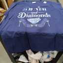 Glamourous Denim and Diamonds Graphic T-shirt Blue, L