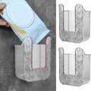 2 Pcs Kitchen Wipes Storage Box Dispenser,Acrylic Clear Wall-Mounted Tissue Box Holder, Wipes Dispenser for Bathroom,Flushable Wipe Container for Bathroom, Kitchen,Bedroom,Toilet,Home