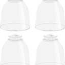 Clear Glass Bell Shade Replacement  1.65" Fitter  Compatible with Chandeliers, Wall Sconces, Vanity & Ceiling Lights  Decorative Lamp Globe for Home Lighting, 4 Pack