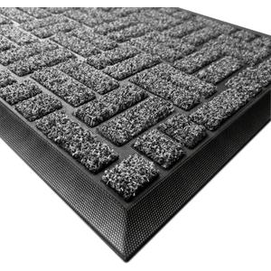 MATALL Door Mat Outside Entryway- 36x17 Inches Welcome Matt Outdoor, Dirt Trapper Indoor Doormat for Back Door, Patio, Porch, or Garage (Gray) 