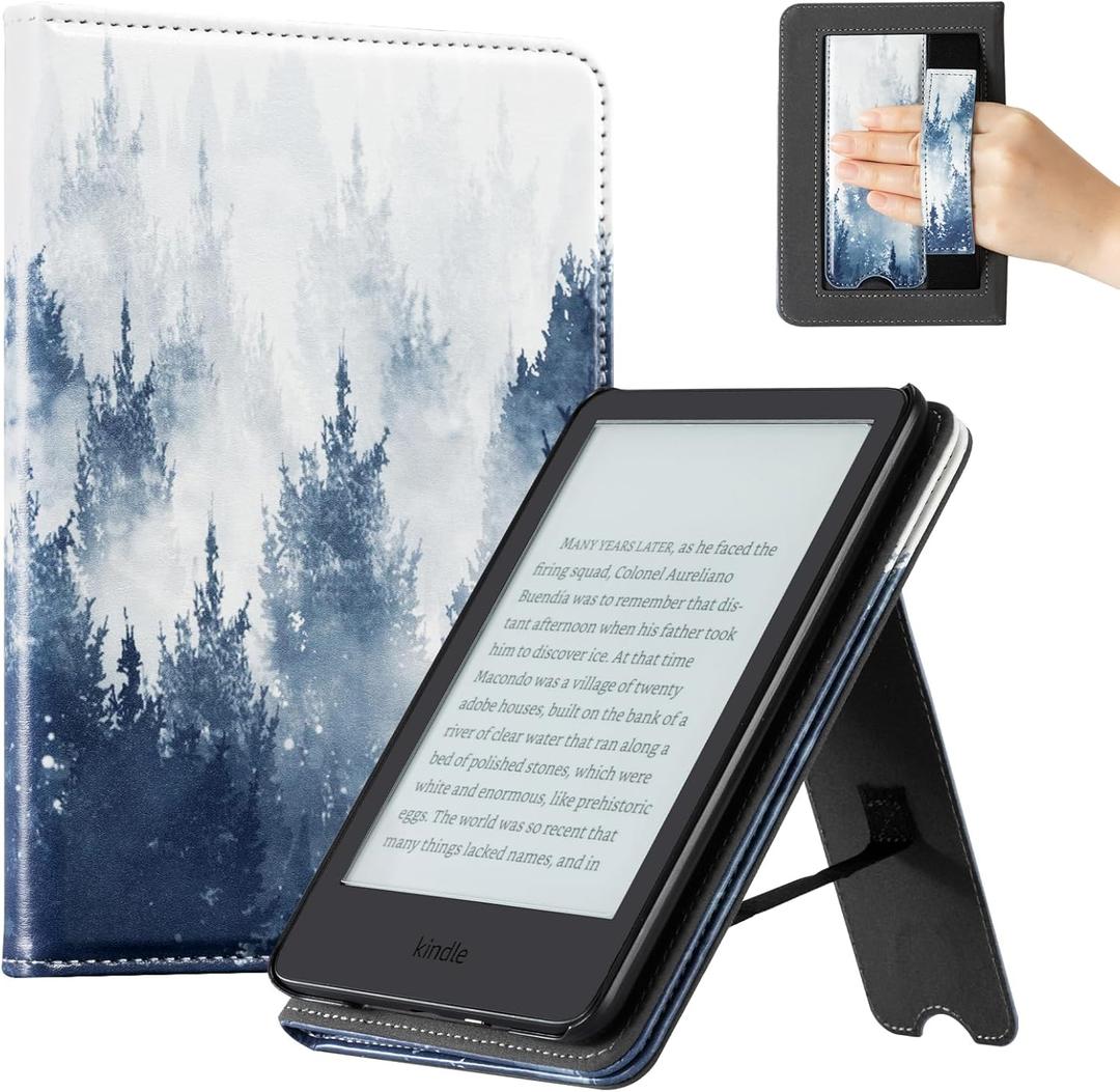 CoBak Case for 6" Tablet Cases (2024 & 2022, 11th Gen) - PU Leather Smart Cover with Auto Sleep/Wake & Hand Strap, Premium Protective Case for Tablet Case, Forest