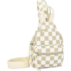 Neverwhy Corduroy Crossbody Sling Bag for Women, Cross Body Sling Chest Bag for Shopping Hiking with Dual Purpose Strap