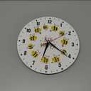 SPUNKER Wall Clock,Cute Honey Bees Kitchen Wall Clock,Bee Happy Clocks 10 Inch Silent Non-Ticking Wall Battery Operated for Living Room Bedroom Bathroom Laundry Room Decor