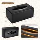 Y-in Hand Tissue Box Cover, Rectangular Facial Tissue Holder with Bottom, Decorative Storage Organizer Box for Bathroom Vanity, Countertops, Dressers, Night Stand, Parlors and Offices - Black