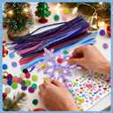 Ertyjikg DIY Pipe Cleaner Snowflake Craft Kit - Pipe Cleaner Pom Poms Stickers Winter Christmas Ornament Making Supplies for Child Adults