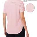MAGCOMSEN Women Workout Tops Short Sleeve UPF 50+ Sun UV Shirt Quick Dry (Pink, XL)