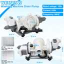 Upgraded W11458345 Washer Drain Pump Assembly Compatible with Whirlpool Washer Drain Pump W10918608 W11316609 W11319789 Maytag Washing Machine Pumps MHW5630HW0 WFW5620HW0 WFW6620HC0 WFW6620HW0