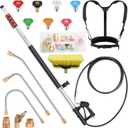 24 FT Gutter Cleaning Tools from The Ground - Telescoping Pressure Washer Wand - Gutter Cleaner Attachment with Power Washer Extension Wands, 7 Spray Nozzle Tips, 3 Hose Adapters and Support Belt