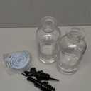 Molimoli Oil and Vinegar Dispenser with Metal Pour Spout, Weighted Pourer, Glass Bottle Dispenser for Kitchen w. Ceramic Tray|Black, 350ml, Set of 2