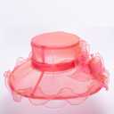 Lawliet Womens Dressy Wide Brim Church Wedding Occasion Sun Hat A613(Pink)