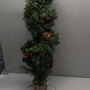 3 Ft Artificial Small Mini Christmas Tree with Dual Color Warm White & Colorful Lights, Tabletop Christmas Tree Battery Operated Pinecones Red Berries, Remote Control, 12 Modes Timer, Burlap Base