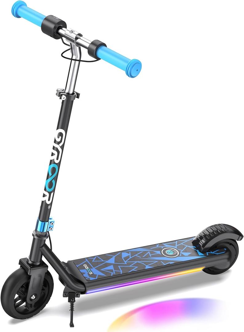 Gyroor H30 Max Electric Scooter for Kids, LED Dispaly, 150W Powerful Motor, Dual Brake System, Adjustable Height and Speed, Best Presents for Kids (Blue)