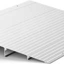 Door Threshold Ramp 4" Rise Door Ramp Aluminum Entry Ramp or Doorways Rated 800 lbs Load Capacity forWheelchair Scooters Power Chairs Walkers Metallic (4 Inch (Pack of 1))