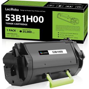 LeciRoba 53B1H00 Toner Cartridge Replacement for Lexmark 53B1H00 53B0HA0 53B1000 for Lexmark MS817 MS817D MS818DN MS817N MS817n MS817dn MS818dn Series Laser Printer (High Yield, Black, 25,000 Pages)