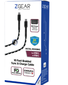 ZGear 10 Ft and 6 Ft Charger Cable For USB C to USB C, For Lightning to UCB C