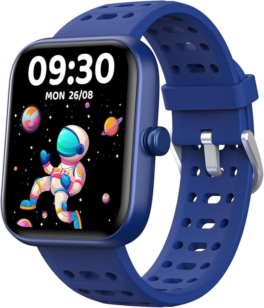 Gydom Smart Watch for Kids, Without/with APP Mode, 1.83" Touchscreen Fitness Tracker Watch, Heart Rate/Sleep Monitor, IP68 Waterproof Pedometer, Puzzle Games for Girls Boys Teens 5-16, 81 Sport Mode (Blue)