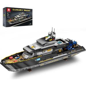 Reobrix Luxury Yacht Building Block Set for Adult 66103, Cruise Ship Building Toy Boat Model Kit, Yacht Collectible Display Decorations Gift for Adult Boys Girls Kids 14+ (4421PCS), Large