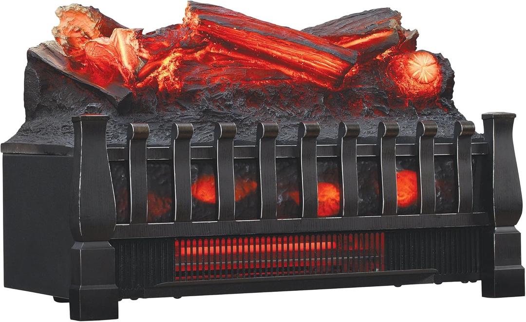 duraflame Electric Log Set 1,000 Sq Ft Heater, Faux Logs Insert with Infrared Flames for Existing Fireplaces, Remote Control Included (20.5 " W x 8.66 " D x 12.6 " H)